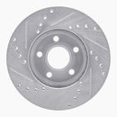 R1 90-05 Buick Skylark Front Right Drilled & Slotted Silver Brake Rotor