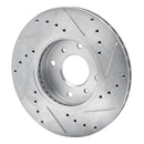 R1 93-06 Infiniti G20 Front Left Drilled & Slotted Silver Brake Rotor