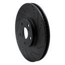R1 93-98 Toyota Supra Left Front Drilled & Slotted Black Brake Rotor
