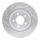 R1 00-06 Ford Thunderbird Rear Right Drilled & Slotted Silver Brake Rotor