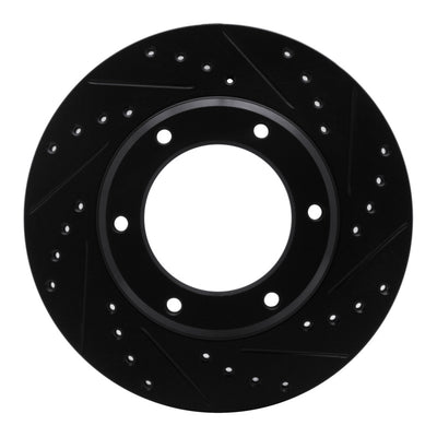 R1 90-92 Toyota Land Cruiser Front Right Drilled & Slotted Black Brake Rotor