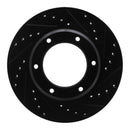 R1 90-92 Toyota Land Cruiser Front Right Drilled & Slotted Black Brake Rotor
