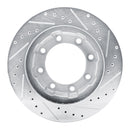 R1 77-00 Chevrolet V30 & V3500 Pickup Front Left Drilled & Slotted Silver Brake Rotor