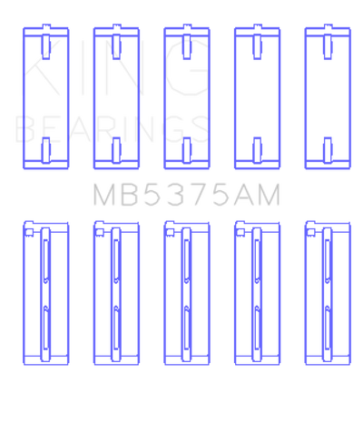 King Engine Bearings Toyota 2Zzge (Size +0.50mm) Main Bearing Set