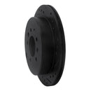 R1 92-06 Mazda 929 Rear Right Drilled & Slotted Black Brake Rotor