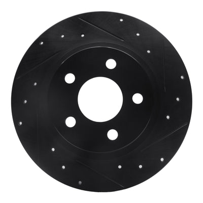 R1 98-05 Buick Park Avenue Rear Right Drilled & Slotted Black Brake Rotor