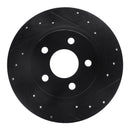 R1 98-05 Buick Park Avenue Rear Right Drilled & Slotted Black Brake Rotor
