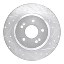 R1 21-25 Hyundai SANTA FE Rear Right Drilled & Slotted Silver Brake Rotor