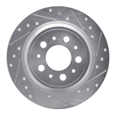 R1 99-09 Volvo S80 Rear Right Drilled & Slotted Silver Brake Rotor