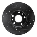 R1 72-78 Volkswagen Type 2 Front Left Drilled & Slotted Black Brake Rotor