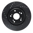 R1 12-16 Honda CR-V Front Left Drilled & Slotted Black Brake Rotor