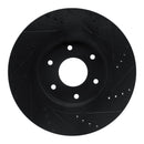 R1 05-07 Infiniti QX56 Front Left Drilled & Slotted Black Brake Rotor