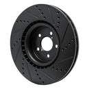 R1 03-25 Subaru Impreza Front Left Drilled & Slotted Black Brake Rotor