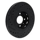 R1 90-93 Volkswagen CORRADO Front Right Drilled & Slotted Black Brake Rotor