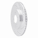 R1 05-14 Ford Mustang Rear Right Drilled & Slotted Silver Brake Rotor