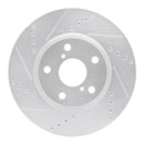 R1 06-15 Lexus GS300 Front Drilled & Slotted Silver Brake Rotor Set