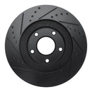 R1 02-06 Infiniti I35 Front Right Drilled & Slotted Black Brake Rotor