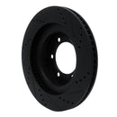 R1 03-09 Lexus GX470 Front Left Drilled & Slotted Black Brake Rotor