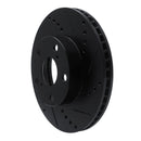 R1 05-15 Toyota Tacoma Front Right Drilled & Slotted Black Brake Rotor
