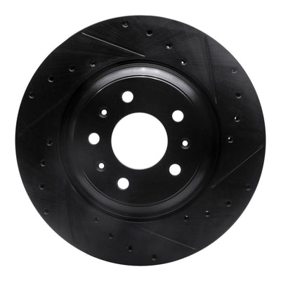 R1 04-08 Cadillac CTS Front Right Drilled & Slotted Black Brake Rotor