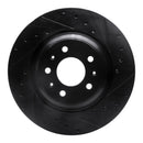 R1 04-08 Cadillac CTS Front Right Drilled & Slotted Black Brake Rotor