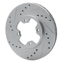 R1 79-83 Nissan 280ZX Front Left Drilled & Slotted Silver Brake Rotor