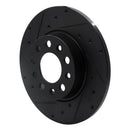 R1 15-25 Alfa Romeo Tonale Rear Left Drilled & Slotted Black Brake Rotor