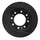 R1 06-11 Cadillac DTS Front Left Drilled & Slotted Black Brake Rotor