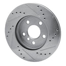 R1 14-24 Mini Cooper (Excl Clubman) Front Left Drilled & Slotted Silver Brake Rotor