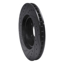 R1 05-12 Acura RL Front Right Drilled & Slotted Black Brake Rotor