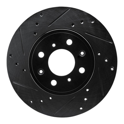 R1 15-20 Honda Fit (USA/Canada) Front Left Drilled & Slotted Black Brake Rotor