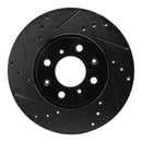 R1 15-20 Honda Fit (USA/Canada) Front Left Drilled & Slotted Black Brake Rotor