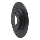 R1 98-15 Ford Fusion Rear Right Drilled & Slotted Black Brake Rotor