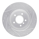 R1 01-06 BMW 330CI Rear Left Drilled & Slotted Silver Brake Rotor