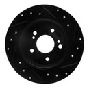 R1 01-03 Hyundai XG350 Front Left Drilled & Slotted Black Brake Rotor