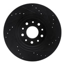 R1 05-09 Ford Freestyle Front Left Drilled & Slotted Black Brake Rotor