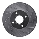 R1 05-12 Ford Focus Front Right Drilled & Slotted Silver Brake Rotor