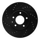 R1 01-02 Mazda Millenia Front Left Drilled & Slotted Black Brake Rotor