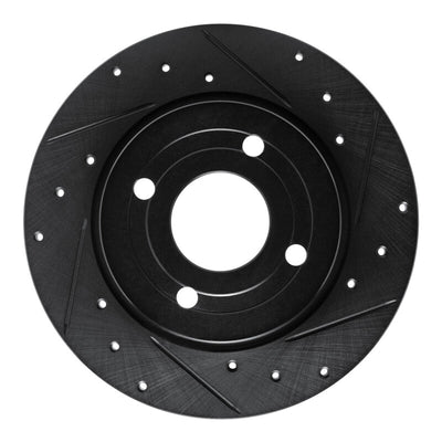 R1 18-22 Ford Ecosport Rear Right Drilled & Slotted Black Brake Rotor