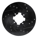 R1 85-94 Subaru GL-10 Front Left Drilled & Slotted Black Brake Rotor