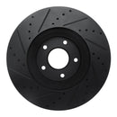 R1 03-05 Nissan Maxima Front Right Drilled & Slotted Black Brake Rotor