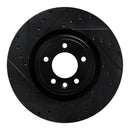R1 18-24 Land Rover Discovery Front Left Drilled & Slotted Black Brake Rotor