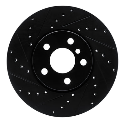 R1 16-24 Mini Cooper Countryman Front Left Drilled & Slotted Black Brake Rotor