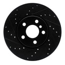 R1 16-24 Mini Cooper Countryman Front Left Drilled & Slotted Black Brake Rotor