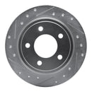 R1 93-04 Chrysler 300M Rear Left Drilled & Slotted Silver Brake Rotor