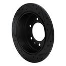 R1 06-10 Hummer H3T Rear Left Drilled & Slotted Black Brake Rotor