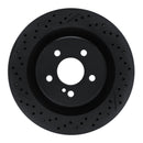 R1 08-15 Mercedes-Benz C63 AMG Rear Drilled & Slotted Black Brake Rotor
