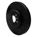 R1 2009-2017 BMW 550I GT xDrive Left Front Drilled & Slotted Black Brake Rotor