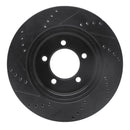 R1 06-10 Ford Explorer Sport Trac Front Right Drilled & Slotted Black Brake Rotor