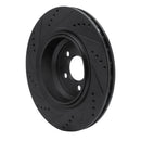 R1 05-23 Chrysler 300 Rear Right Drilled & Slotted Black Brake Rotor